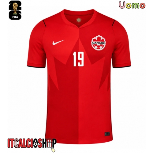 Canada Alphonso Davies #19 Prima Maglia Mondiali 2026 Manica Corta